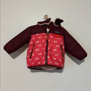 Toddler Girl Patagonia Reversible Tribbles Hoodie Size 6-12m Like New